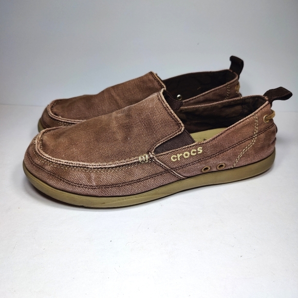 CROCS Other - Crocs Malu  Loafer Slip On Brown Brown Canvas Men's Shoes Size 11